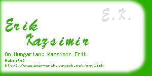 erik kazsimir business card